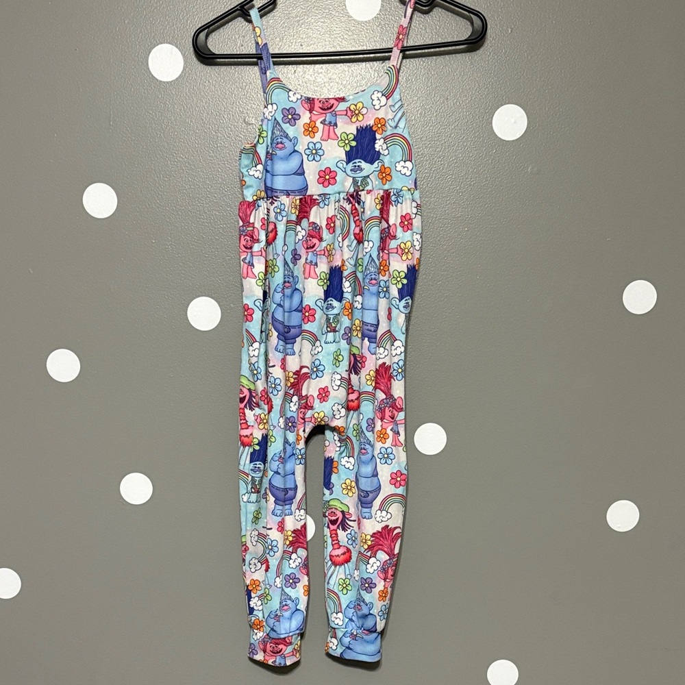 Vibrant Floral Kids Jumpsuit feat. Trolls